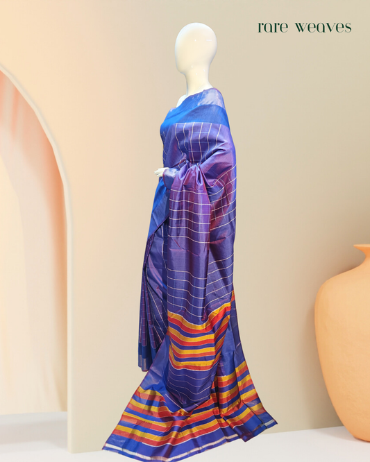 Weaving on Bishnupur Katan Silk with Zari Border