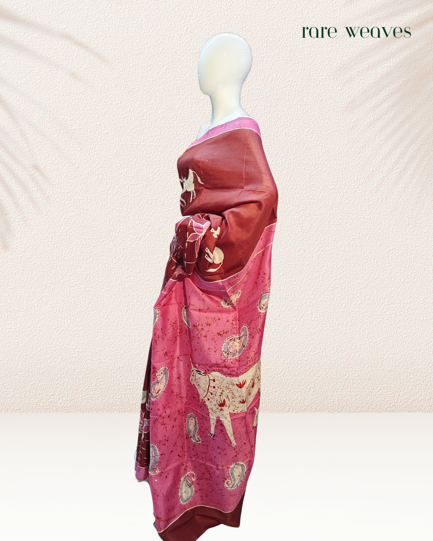 Pichwai Art Batik on Bishnupur Katan Silk