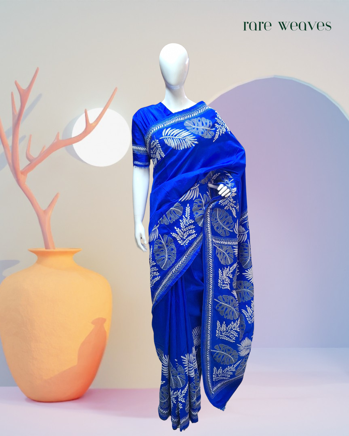 Kantha Embroidery on Bishnupur Katan Silk