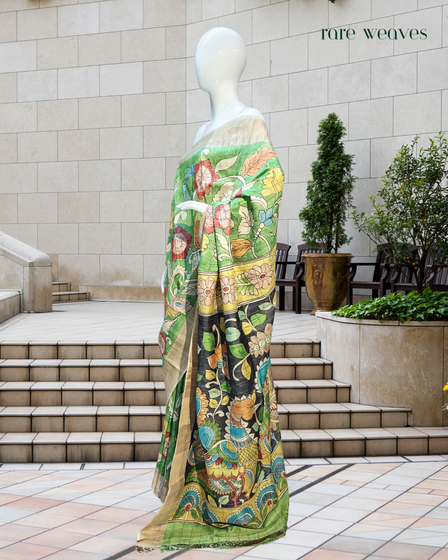 Handpainted Gachi Tussar Silk