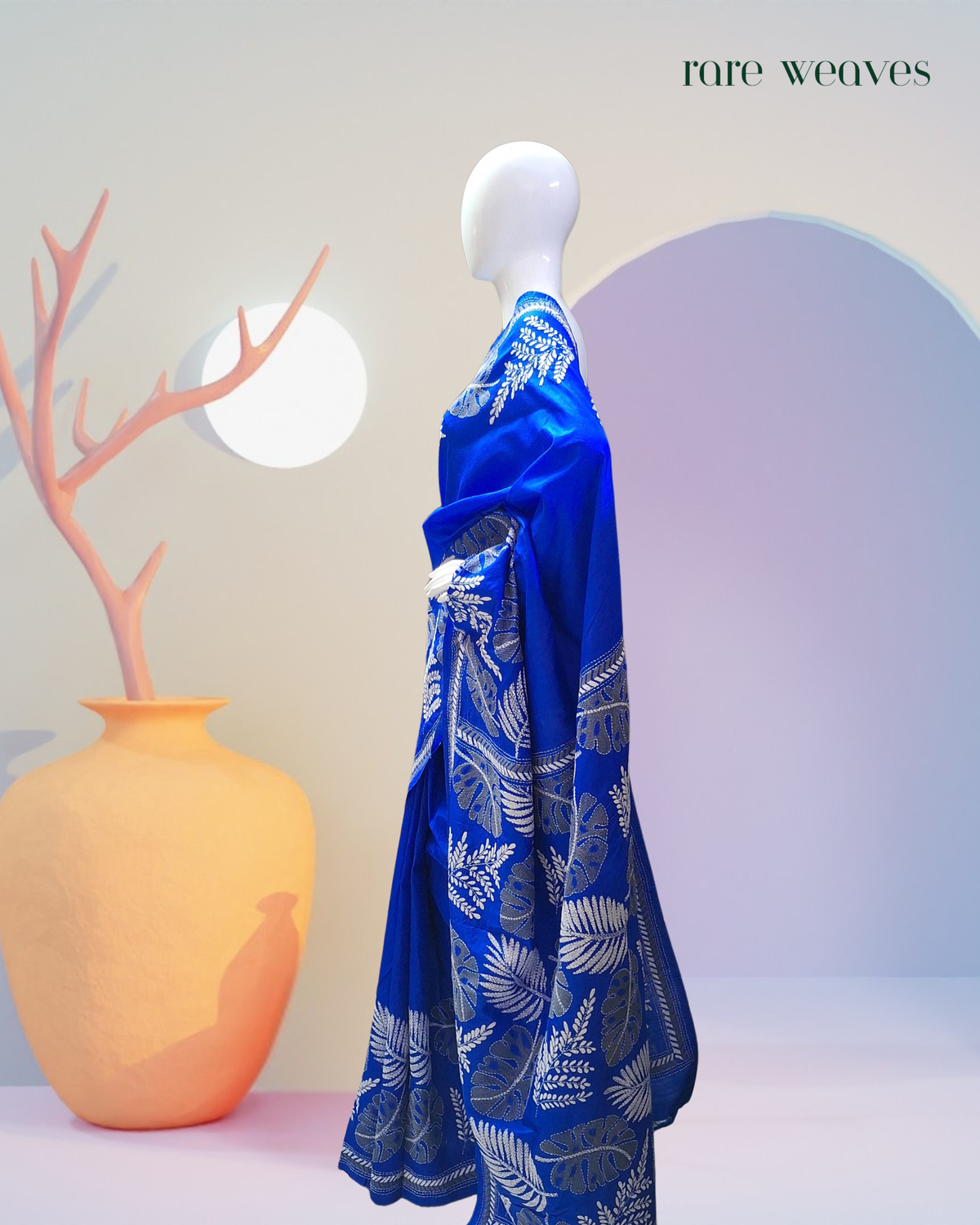 Kantha Embroidery on Bishnupur Katan Silk