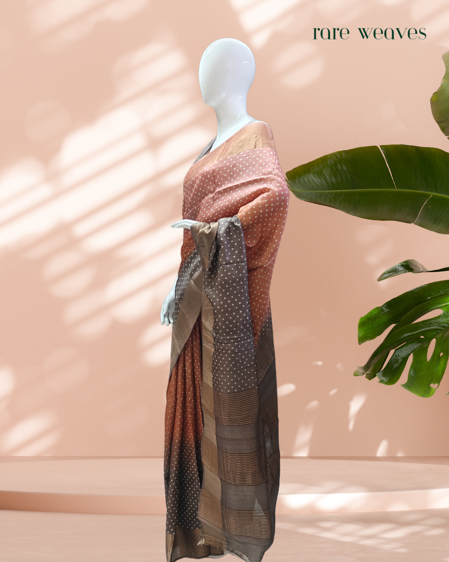 Polka Dots on Tussar Silk