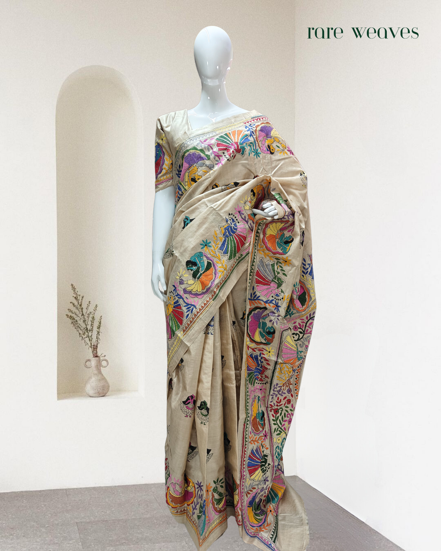 Kantha on Gachi Tussar Silk