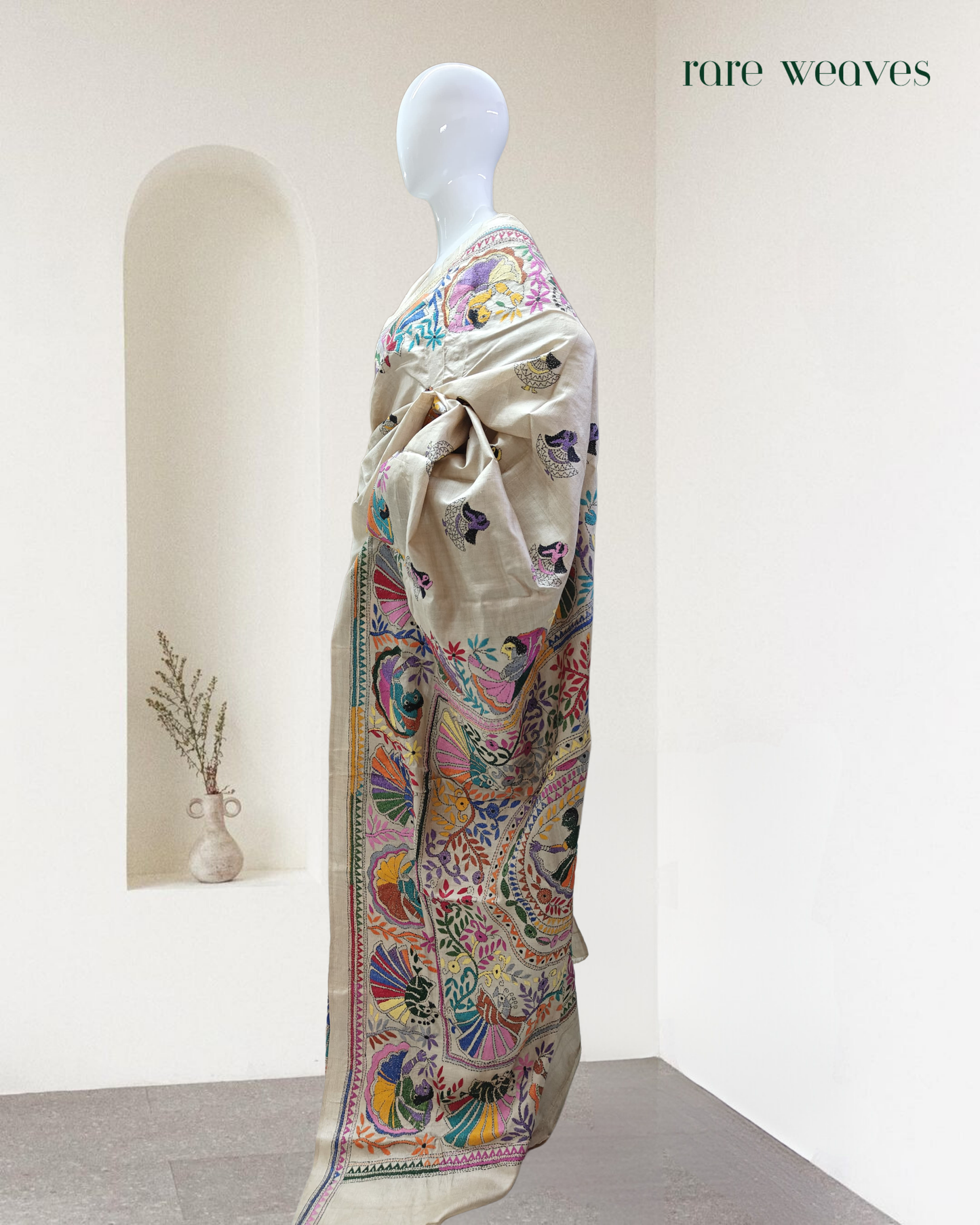 Kantha on Gachi Tussar Silk