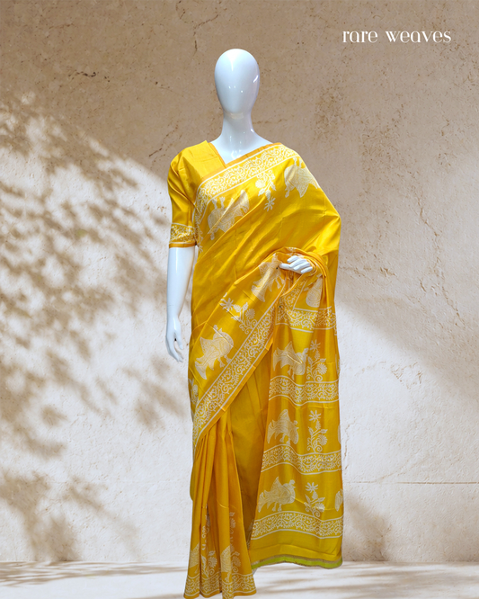 Handblock on Bishnupur Silk
