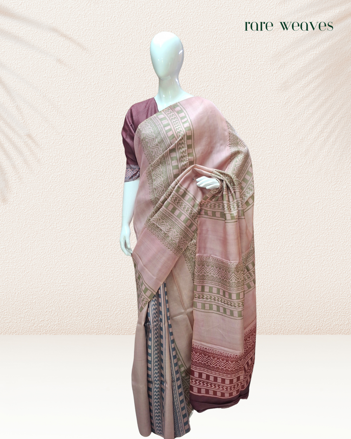 Handblock on Murshidabad Silk