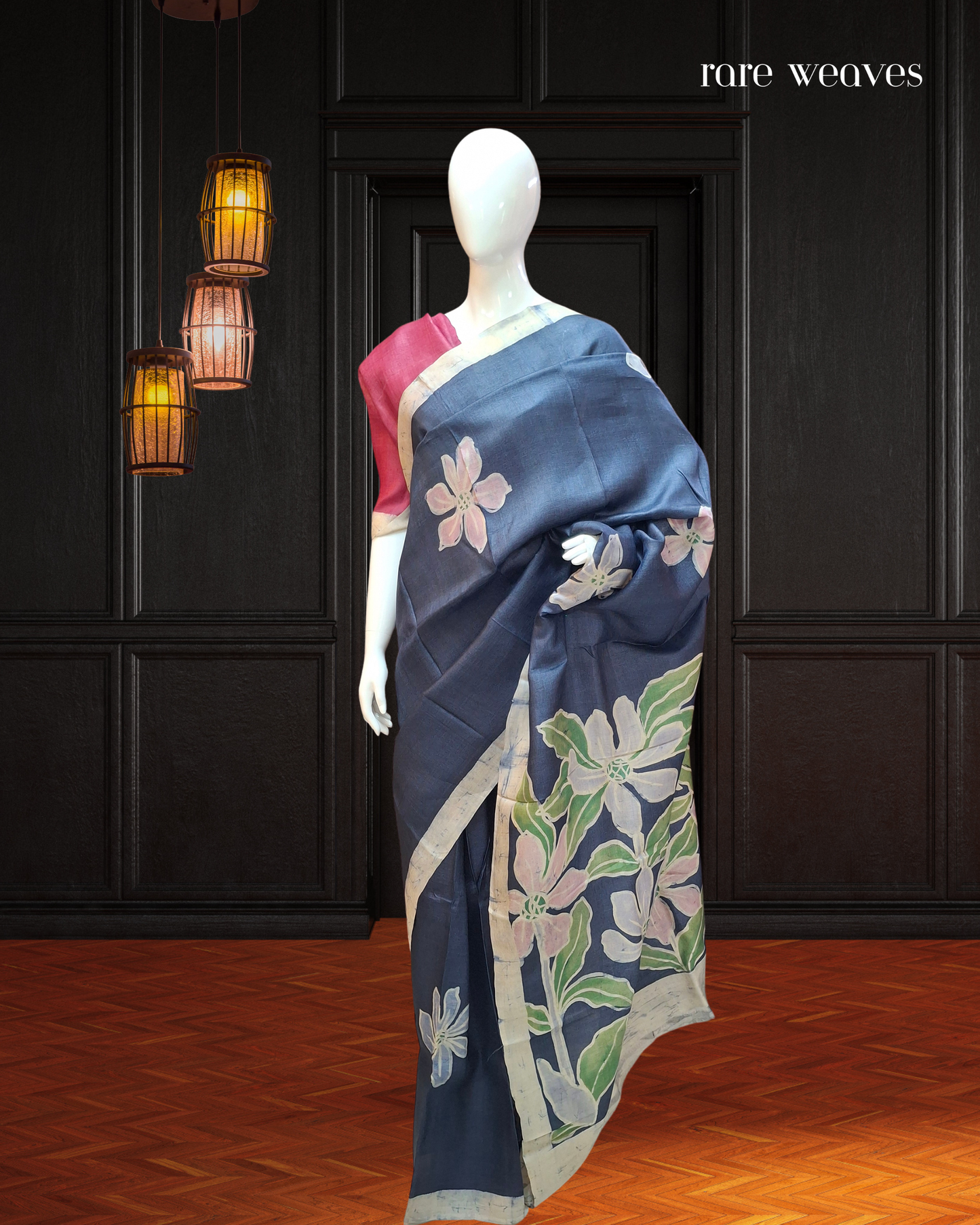 Hand Batik on Gachi Tussar Silk